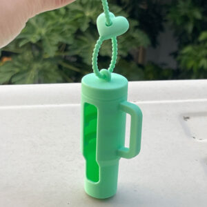 Protective case + heart-shaped cable tie / mint green cup