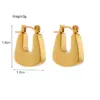 1 Pair Vintage Style Geometric Gold Plated 304 Stainless Steel 18K Gold Plated Stainless Steel Earrings