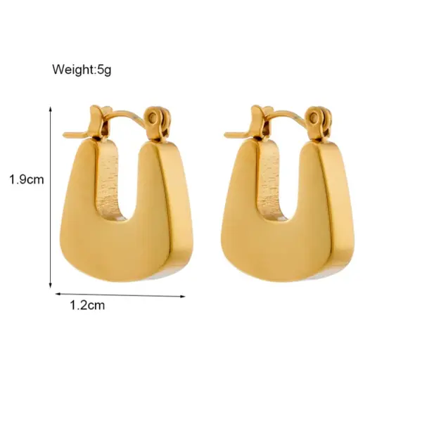 1 Pair Vintage Style Geometric Gold Plated 304 Stainless Steel 18K Gold Plated Stainless Steel Earrings