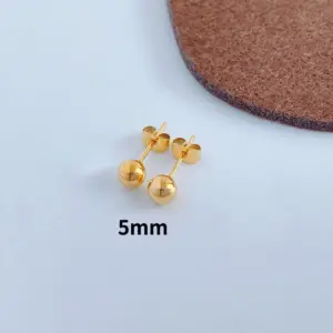 A Pair of 5mm Gold Bean Ear Studs