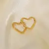Wholesale Romantic Heart Shape Gold Plated 304 Stainless Steel PVD Coated Earrings