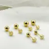 Wholesale PVD Coated Real Gold Plated 14K Gold Round Solid Color 304 Stainless Steel Simple Style Waterproof Non Tarnish Ear Studs
