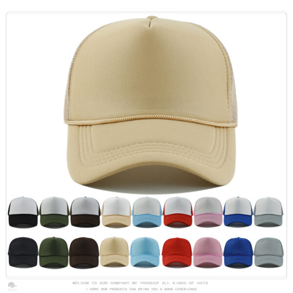 Wholesale Sponge Light Mesh Hat LOGO Printed Embroidered Korean Style Simple Rope Cap Men's Outdoor Sunshade Baseball Cap Women