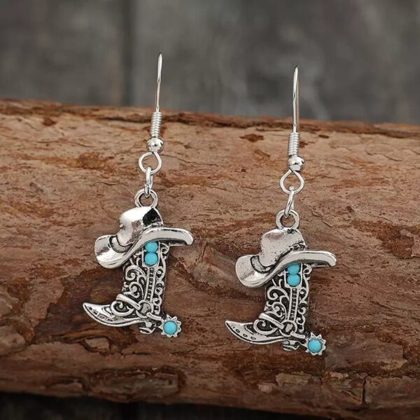 Wholesale Bohemian West Style Creative Cowboy Hat Boots Earrings Western