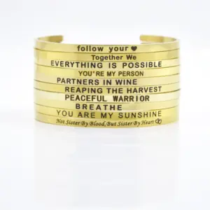 Simple Style Letter Stainless Steel Bangle In Bulk