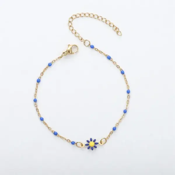 Wholesale Cute Sweet Flower 304 Stainless Steel Bracelets In Bulk