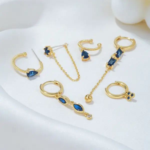 Wholesale 1 Set Elegant Simple Style Geometric Tassel Plating Inlay Brass Zircon 18k Gold Plated Drop Earrings