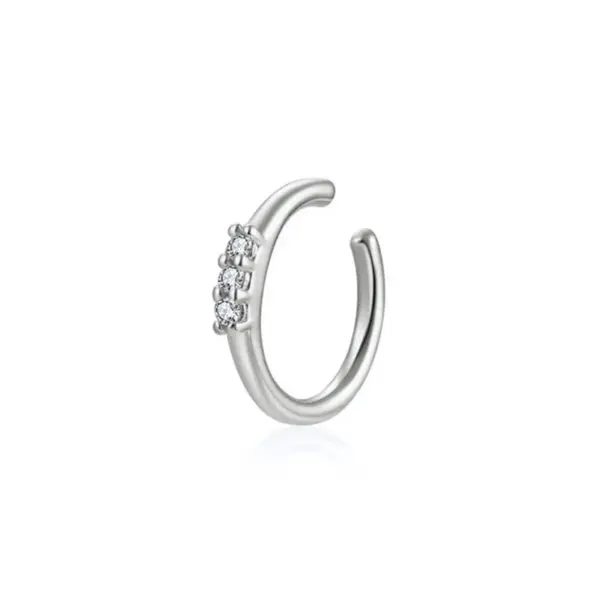 Wholesale Hot Sale Zircon Inlaid Simple Copper Plated 18k Gold Ear Clip Retro Bone Clip
