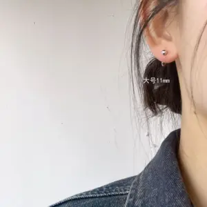 Large Size 11mm-Silver Pair