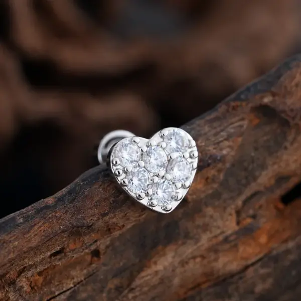 Exquisite Micro Pave Zirconia Stud Earrings Gold Plated Fashion Punk Style Unisex Animal Zodiac Heart Bowknot Hip Hop Street Style High Street Jewelry