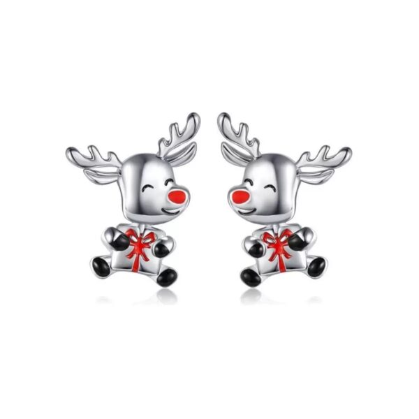Wholesale Stylish Christmas Cute Reindeer Heart Earrings