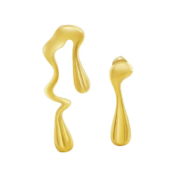 Wholesale PVD Coated Real Gold Plated 18K Gold Water Droplets 304 Stainless Steel Elegant Simple Style Waterproof Non Tarnish Drop Earrings