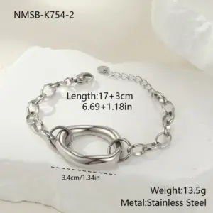 NMSB-K754-2 Steel Color Bracelet