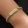 Wholesale Simple Mama Pearl Virgin Mary Copper Zircon Gold-plated Bracelet