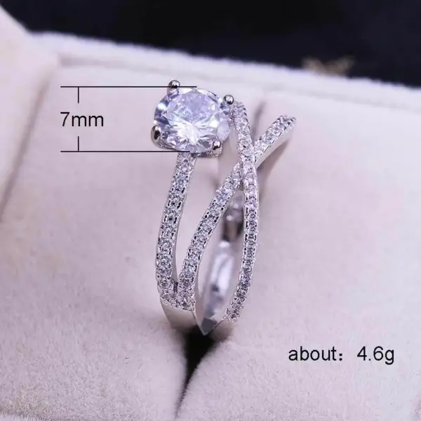 Wholesale New Eight Hearts And Eight Arrows Zircon Diamond Ring Double Winding Copper Ring