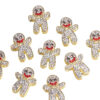 Wholesale Alloy 3D cartoon gingerbread man, full of rhinestones and straight-hole beads, DIY phone chain, keychain, bag chain accessory.