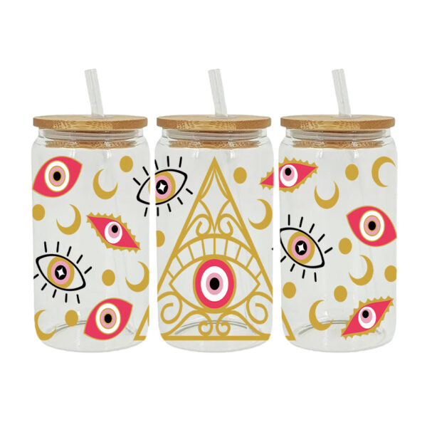 Wholesale Little blue flower 16oz Cup UV DTF Wraps