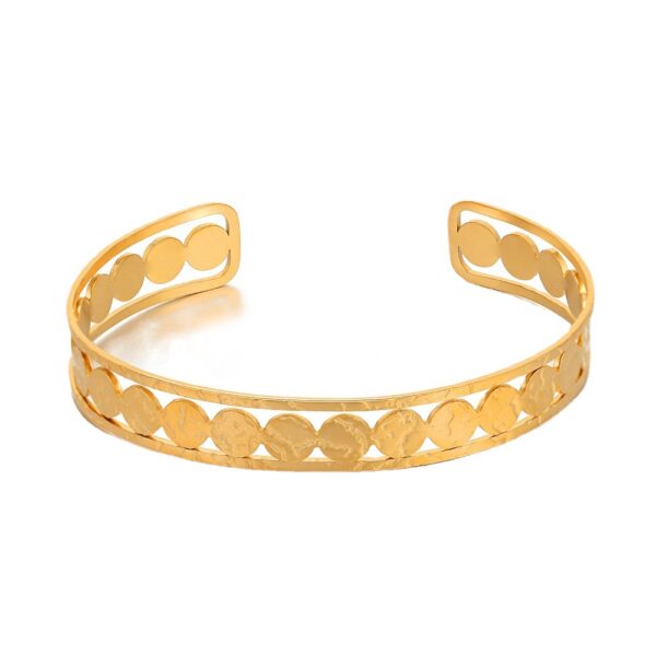 Wholesale 14K gold-plated round 3-layer stainless steel bracelet