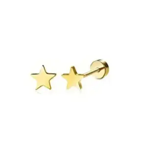 Gold / One Size / Pentagram stud earrings