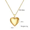 Wholesale Simple Style Heart Shape Titanium Steel Plating Gold Plated Pendant Necklace
