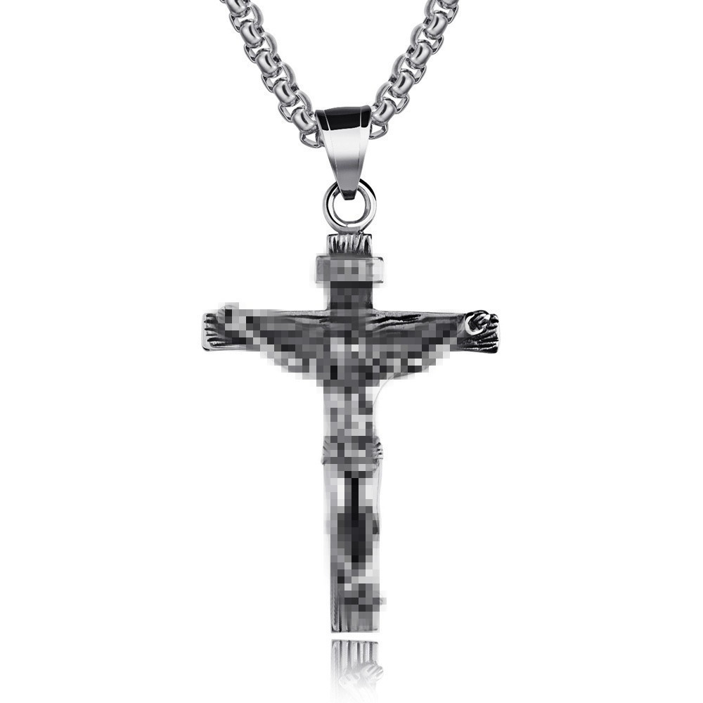 Wholesale 2023 cross-border e-commerce sply retro men's pendant necklace pure steel chain jewelry