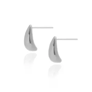29 [Ag167] Water Drop Stud Earrings / Steel Color