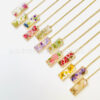 Wholesale December flower necklace natural real flower rose pansy flower pendant jewelry