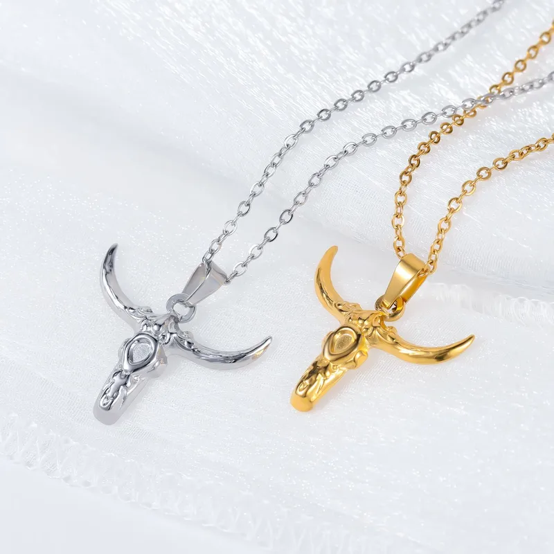 Wholesale Ethnic Style Cattle Stainless Steel Plating Necklace 1 Piece