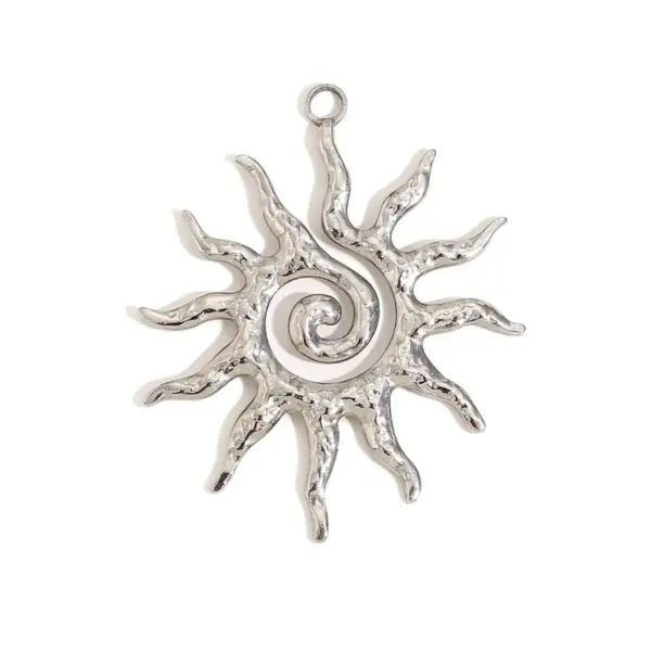 Wholesale PVD Coated Real Gold Plated Sun Spiral 304 Stainless Steel Vintage Style Classic Style Waterproof Non Tarnish Pendant Earrings