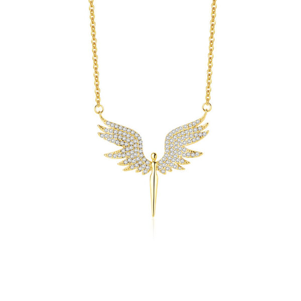 oly-da5f4117a8697d338d7b1ea9b905df5b Wholesale Zirconia Angel Wing Necklace