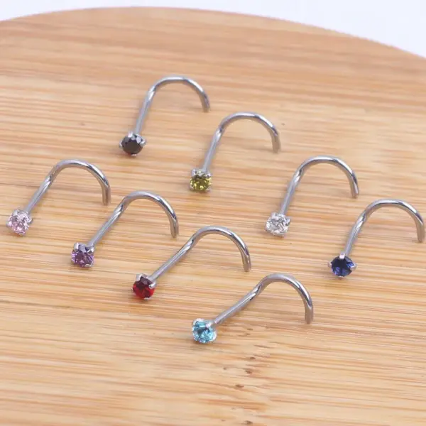 Fashion Rhombus Stainless Steel Metal Nose Studs 1 Piece Nose Pin