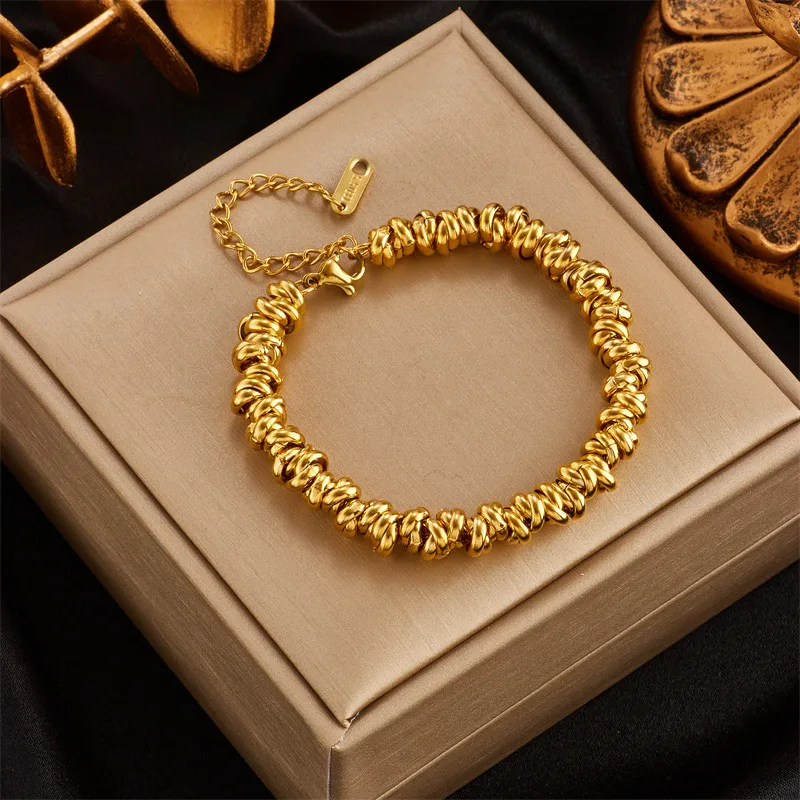 Wholesale Modern Style Geometric Titanium Steel Plating 18k Gold Plated Bracelets