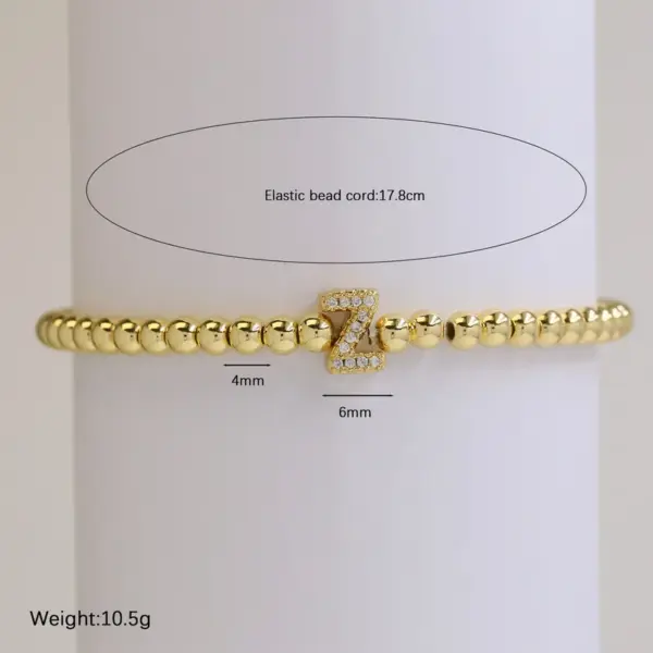 Brass Plating Letter Bracelets