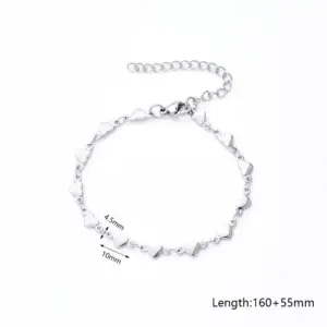 Love Heart (Steel Color) / 160+55mm / 1 Strand/Package
