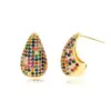 Wholesale 1 Pair Vintage Style Simple Style Water Droplets Plating Inlay Copper Zircon Gold Plated Ear Studs