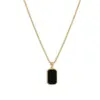 Wholesale PVD Coated Real Gold Plated 18K Gold Rectangle 304 Stainless Steel Simple Style Waterproof Non Tarnish 304 Stainless Steel Necklace