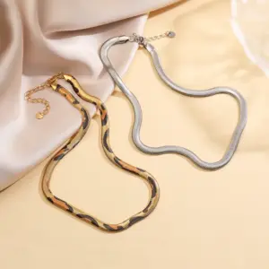 Wholesale Jewelry Hip-Hop Vintage Style Exaggerated Solid Color Leopard 304 Stainless Steel 18K Gold Plated Plating Necklace