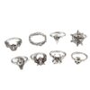 Wholesale Skull Ring suit Punk Spider Bat Joint Ring Eight-piece Set Halloween