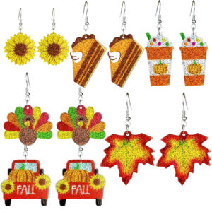Wholesale Sparkling Autumn Thanksgiving Earrings
