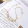Fashion Flower Titanium Steel Waterproof Non Tarnish No Inlaid PVD Coated Real Gold Plated Women'S Anklet