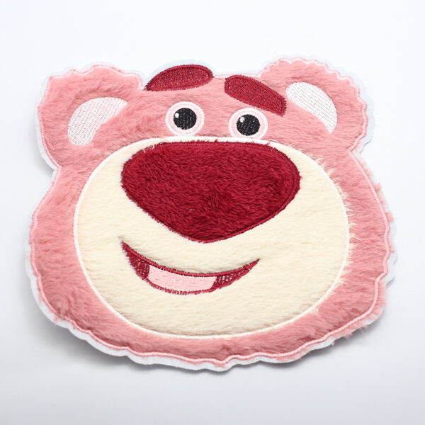 Wholesale Towel Embroidery Powder Bear Head Cloth Sticker Clothes Sticker Sweater Coat Down Jacket Repair Hole Decoration Hand-stitched Embroidery Patch
