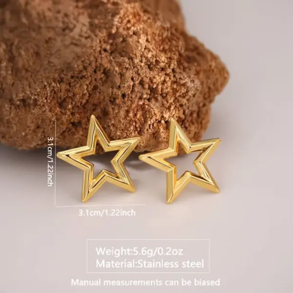 1 Pair IG Style Fairy Style Casual Geometric Square Star 304 Stainless Steel Imitation Gold Ear Studs