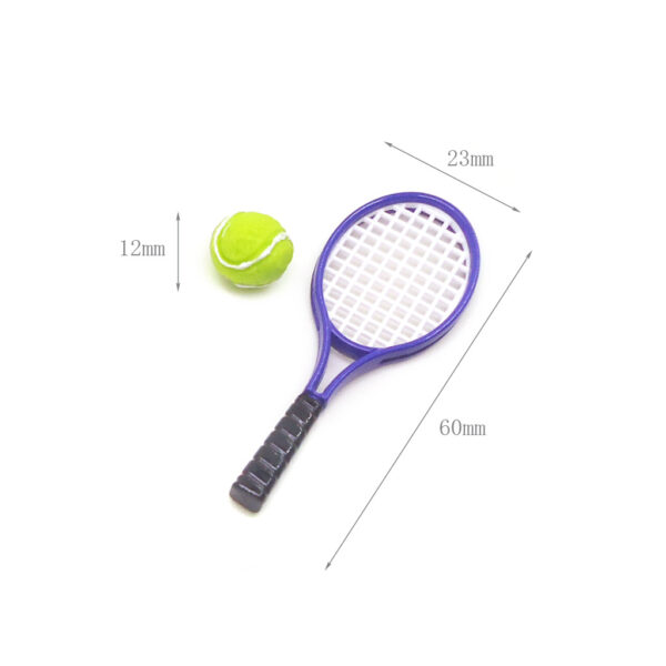 Wholesale 1:12 dollhouse accessories dollhouse simulation mini sports products tennis racket plus ball model tennis ball