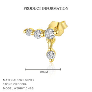 E4813-gold color/single / 925 silver