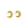 Wholesale Vintage Metal C Hoop Flower Earrings