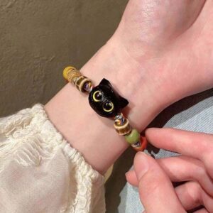 Big-eyed colorful cat bracelet