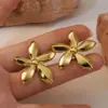 Wholesale 1 Pair Sweet Flower Plating 304 Stainless Steel Imitation Gold Electroplating Ear Studs