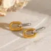 Wholesale PVD Coated Real Gold Plated Color Block 304 Stainless Steel Simple Style Classic Style Waterproof Non Tarnish Earrings