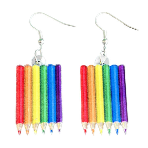 Wholesale Cross Border Earrings Amazon Rainbow Game Mushroom Elf Summer Drink Colored Pen Acrylic Fun Earrings
