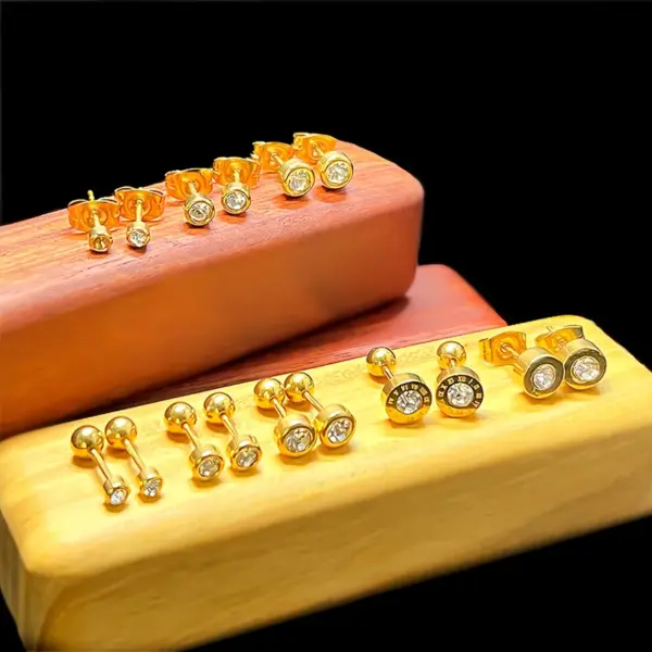 1 Piece Simple Style Geometric Plating 304 Stainless Steel Ear Studs